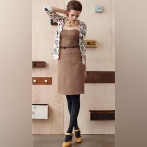 Anthropologie Molly New York Verite‎ Strapless Dress Brown